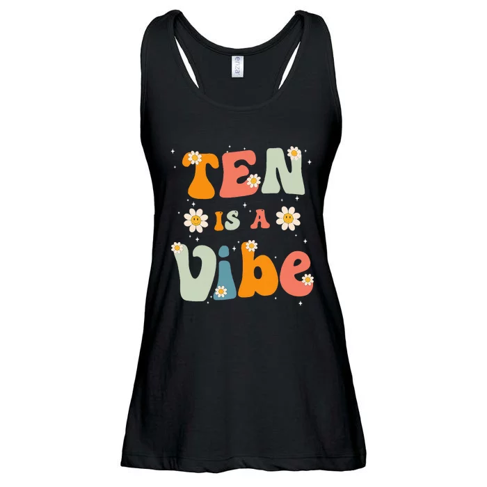 Ten Is A Vibe 10th Birthday Party 10 Ten Year Old Decor Ladies Essential Flowy Tank