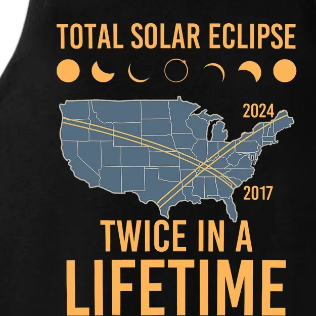 Twice In A Lifetime Solar Eclipse 2024 Total Eclipse Ladies Tri-Blend Wicking Tank