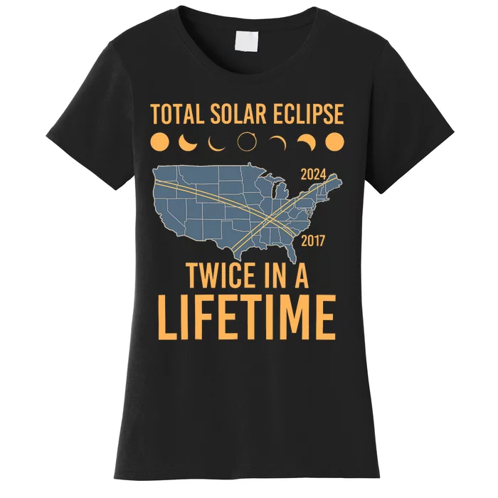 Twice In A Lifetime Solar Eclipse 2024 Total Eclipse Women's T-Shirt