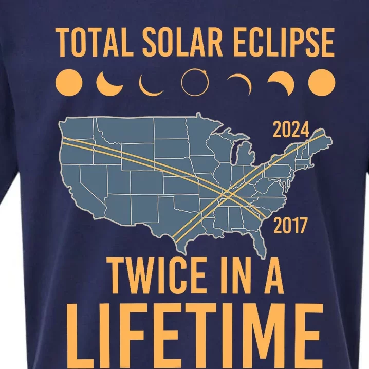 Twice In A Lifetime Solar Eclipse 2024 Total Eclipse Sueded Cloud Jersey T-Shirt