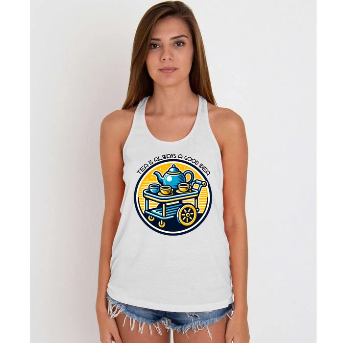 Tea Is Always A Good Idea Women's Knotted Racerback Tank