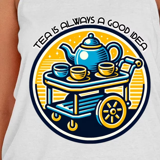 Tea Is Always A Good Idea Women's Knotted Racerback Tank