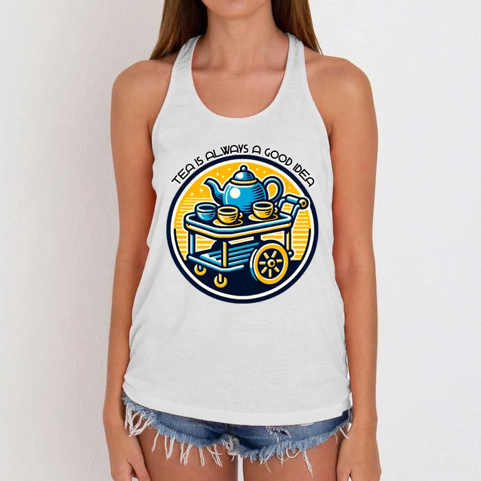 Tea Is Always A Good Idea Women's Knotted Racerback Tank