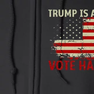 Trump Is A Scab Vote Harris Funny Vote Kamala Flag American Full Zip Hoodie