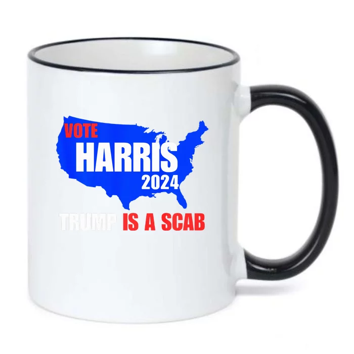 Trump Is A Scab Vote Harris 2024 Black Color Changing Mug