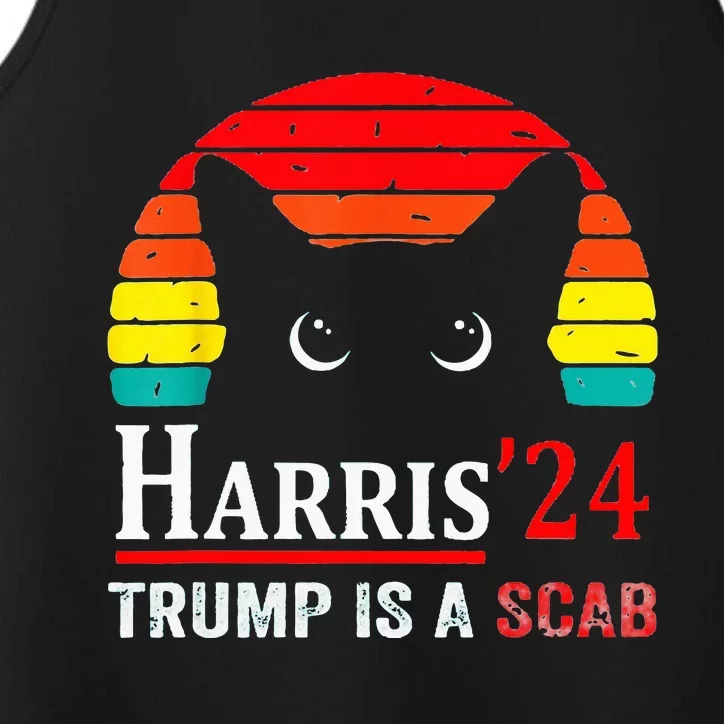 Trump Is A Scab Vote Harris Valz Cat Lady Performance Tank