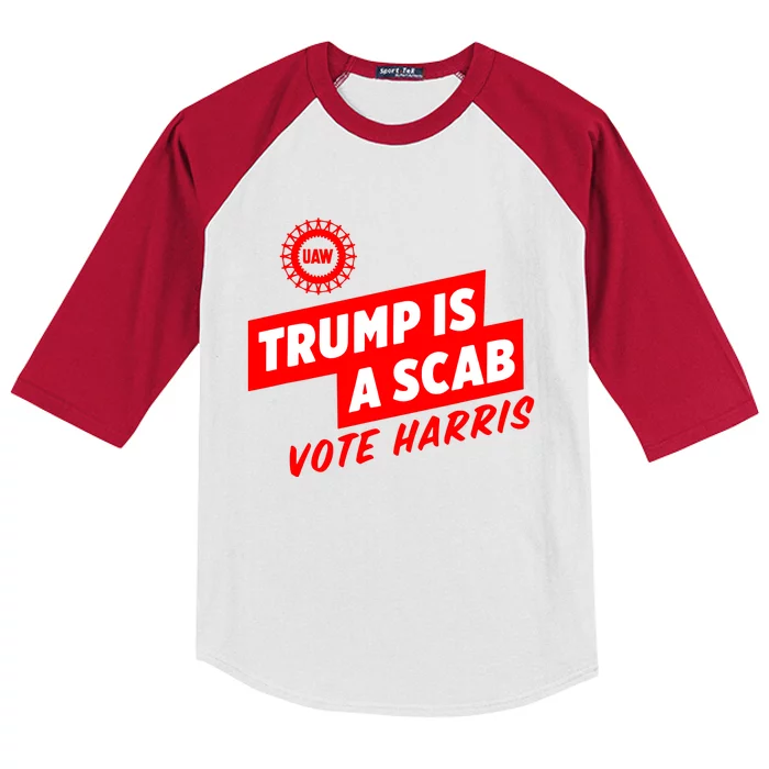 Trump Is A Scab Kids Colorblock Raglan Jersey