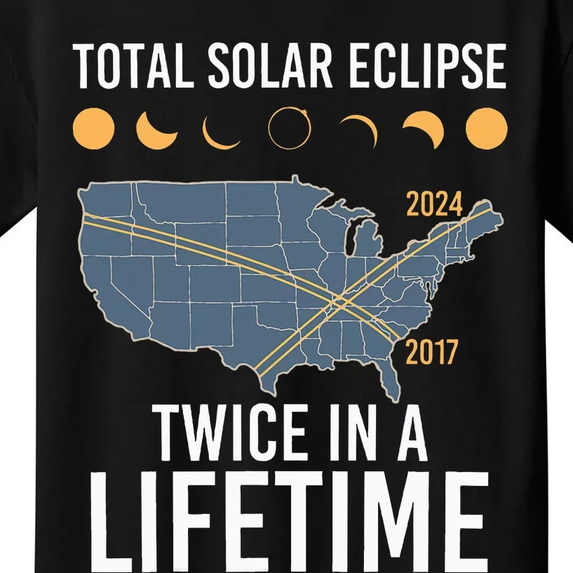 Twice In A Lifetime Solar Eclipse 2024 Total Eclipse Kids T-Shirt