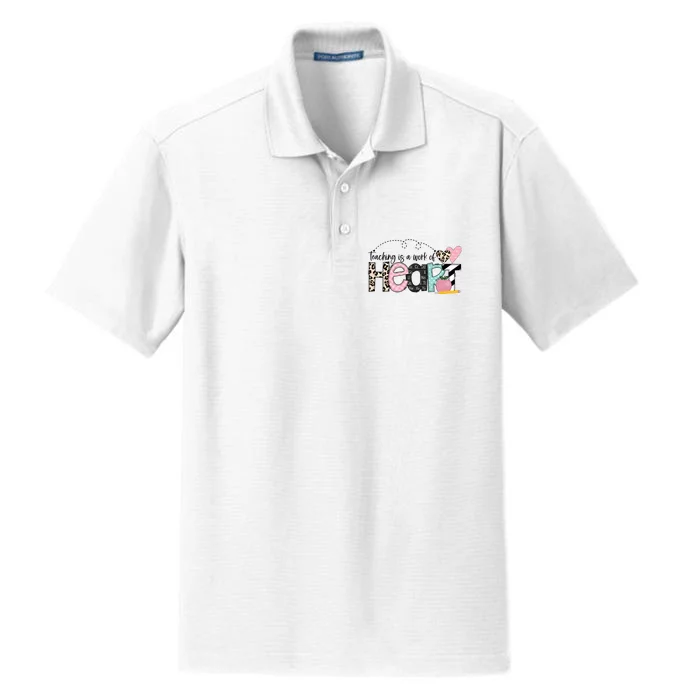 Teaching Is A Work Of Heart Dry Zone Grid Performance Polo