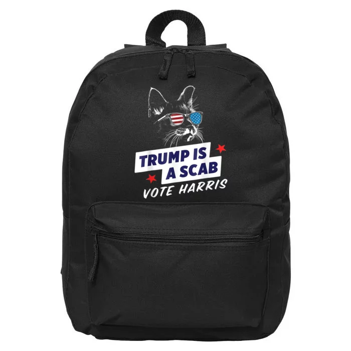 Trump Is A Scab Vote Harris 2024 16 in Basic Backpack