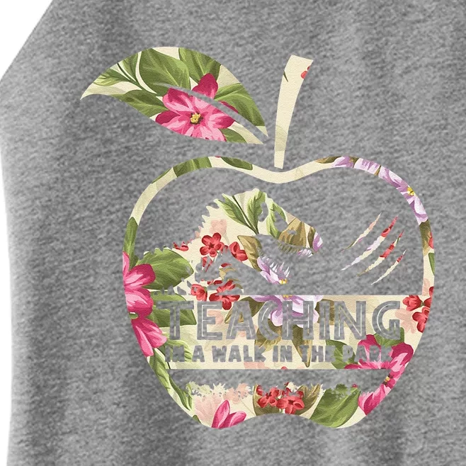 Teaching Is A Walk In The Park Funny Teacher Dinosaur Women’s Perfect Tri Rocker Tank