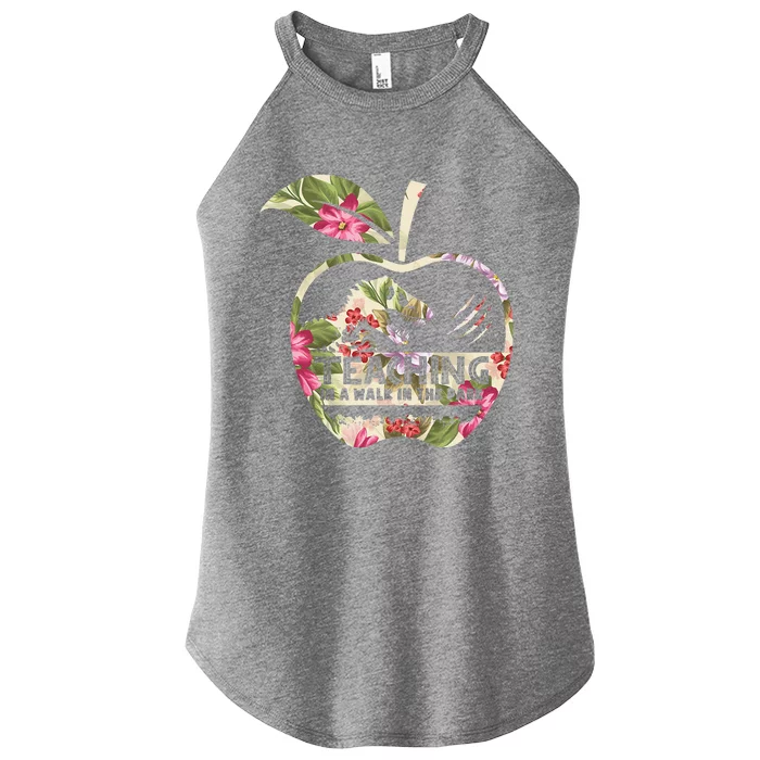 Teaching Is A Walk In The Park Funny Teacher Dinosaur Women’s Perfect Tri Rocker Tank