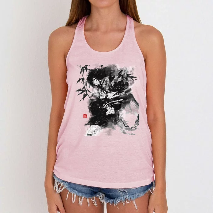 Tomioka Ink Art Women's Knotted Racerback Tank