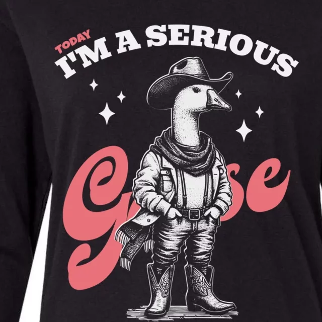 Today I Am A Serious Goose Silly Goose Weird Meme Gift Womens Cotton Relaxed Long Sleeve T-Shirt