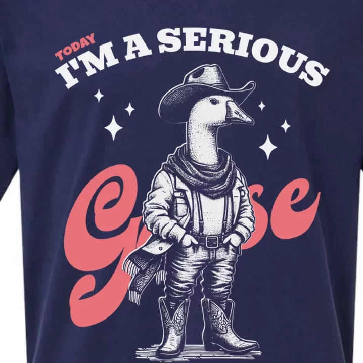 Today I Am A Serious Goose Silly Goose Weird Meme Gift Sueded Cloud Jersey T-Shirt