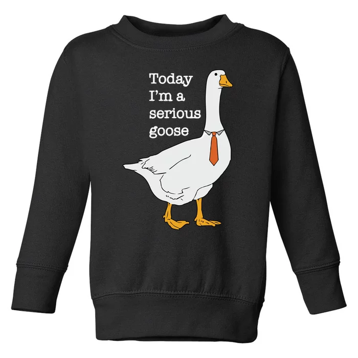 Today Im A Serious Goose Silly Goose Toddler Sweatshirt