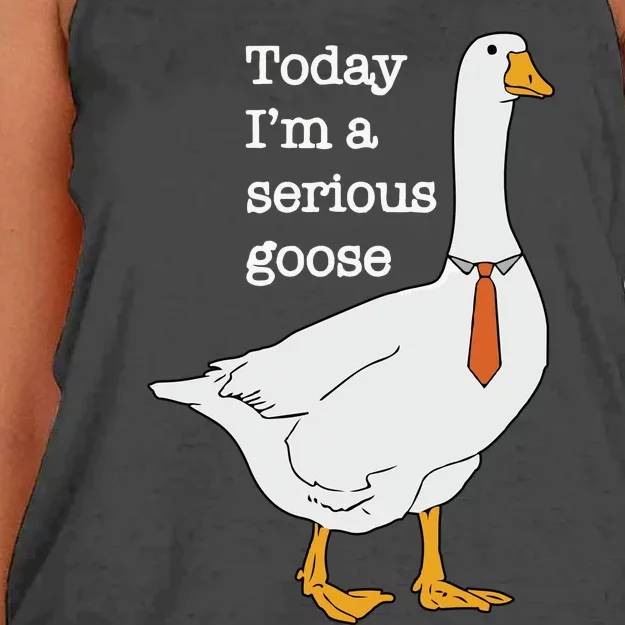 Today Im A Serious Goose Silly Goose Women's Knotted Racerback Tank