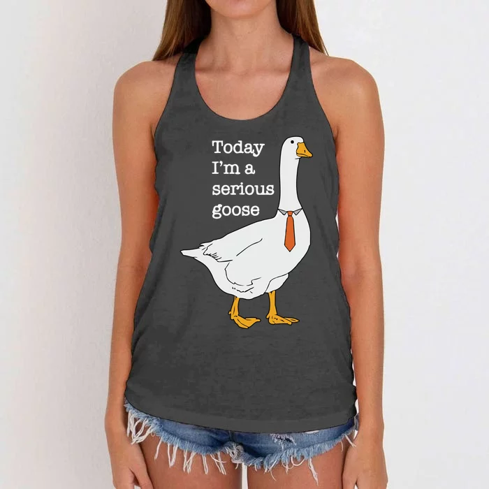 Today Im A Serious Goose Silly Goose Women's Knotted Racerback Tank