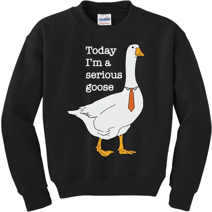 Today Im A Serious Goose Silly Goose Kids Sweatshirt