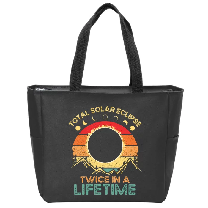 Twice In A Lifetime Solar Eclipse 2024 Total Eclipse Gift Zip Tote Bag