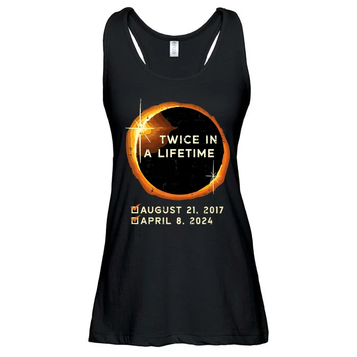 Twice In A Lifetime Total Solar Eclipse 2024 April 8th Totality Ladies Essential Flowy Tank