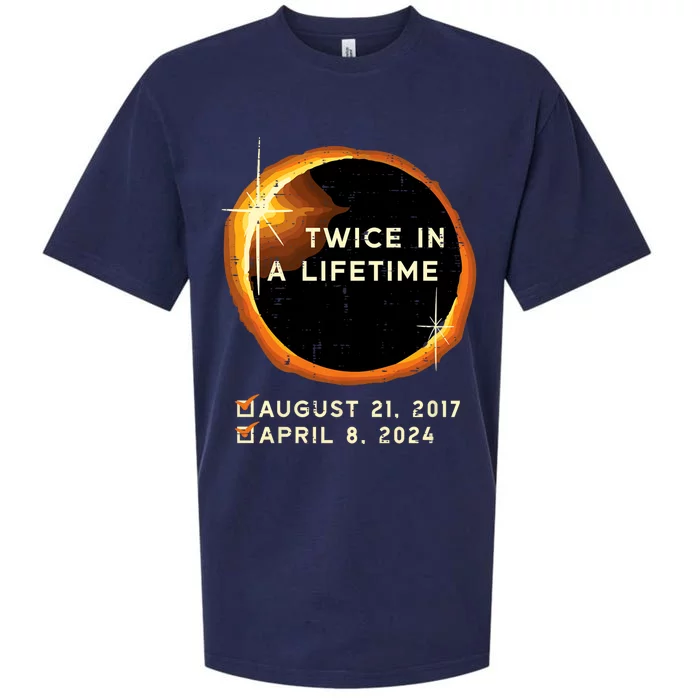 Twice In A Lifetime Total Solar Eclipse 2024 April 8th Totality Sueded Cloud Jersey T-Shirt