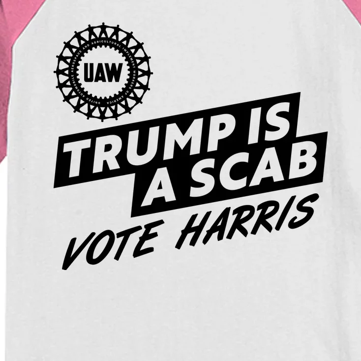 Trump Is A Scab Uaw Vote Kamala Harris 2024 Election Kids Colorblock Raglan Jersey