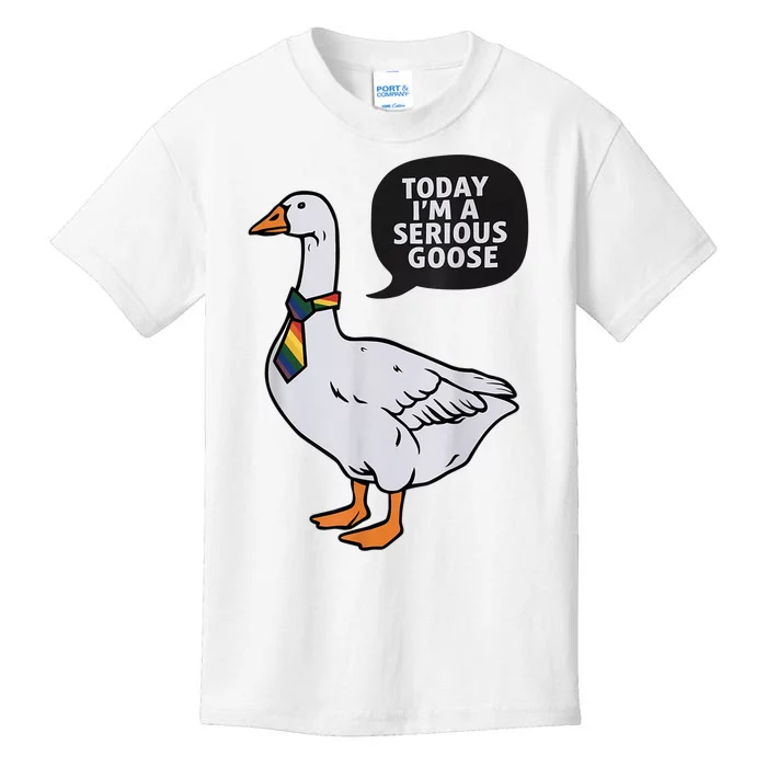 Today IM A Serious Goose Lgbt Cute Funny Serious Goose Kids T-Shirt