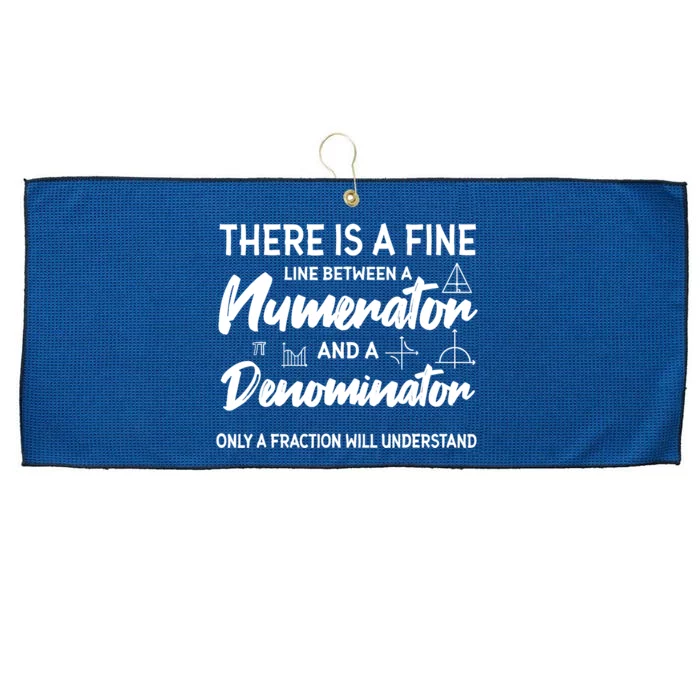 There Is A Fine Line Between A Numerator Math Mathematician Large Microfiber Waffle Golf Towel