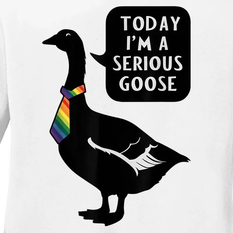 Today IM A Serious Goose Lgbt Cute Funny Serious Goose Ladies Long Sleeve Shirt