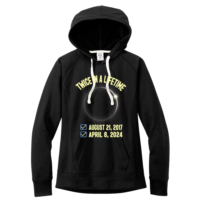 Twice In A Lifetime Solar Eclipse 2024 Total Eclipse Women's Fleece Hoodie