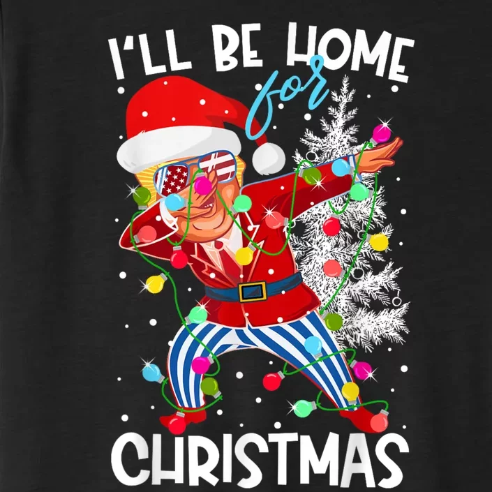 Trump ILl Be Home For Christmas Funny Trump Christmas Santa Hat ChromaSoft Performance T-Shirt