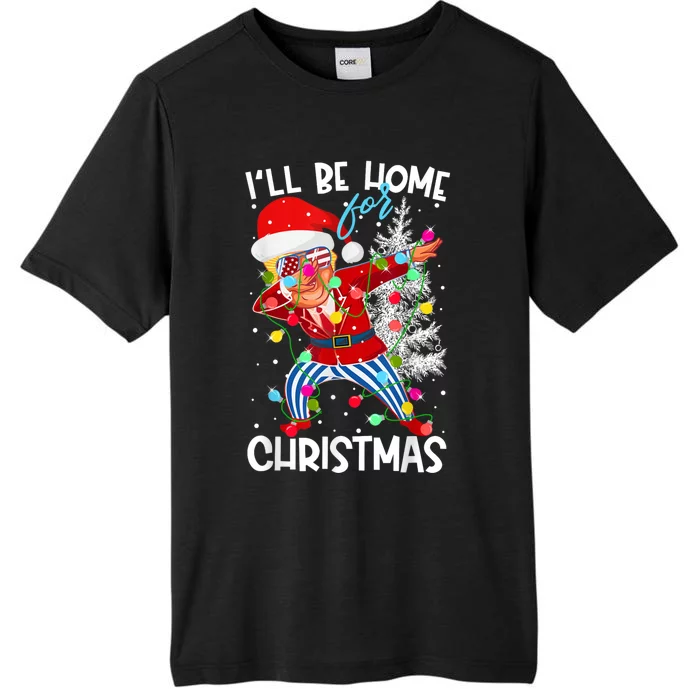 Trump ILl Be Home For Christmas Funny Trump Christmas Santa Hat ChromaSoft Performance T-Shirt