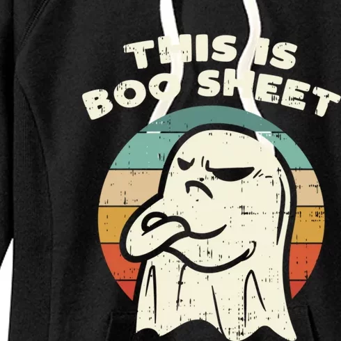 This Is Boo Sheet Ghost Retro Halloween Costume Funny Gift Women's Fleece Hoodie