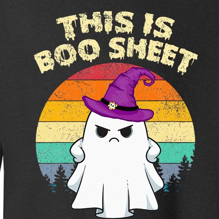 This Is Boo Sheet Ghost Retro Halloween Costume Toddler Sweatshirt