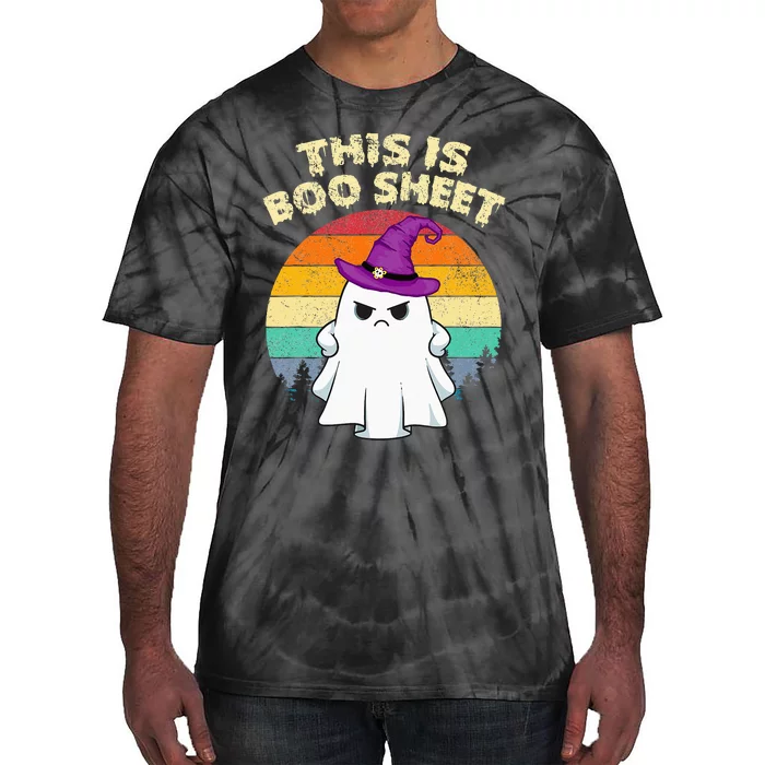 This Is Boo Sheet Ghost Retro Halloween Costume Tie-Dye T-Shirt