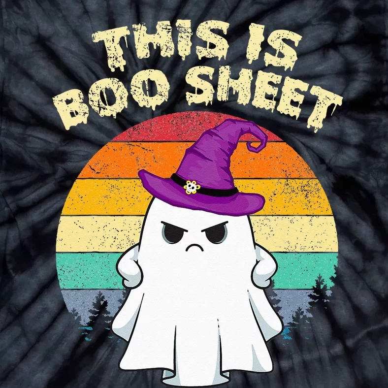 This Is Boo Sheet Ghost Retro Halloween Costume Tie-Dye T-Shirt