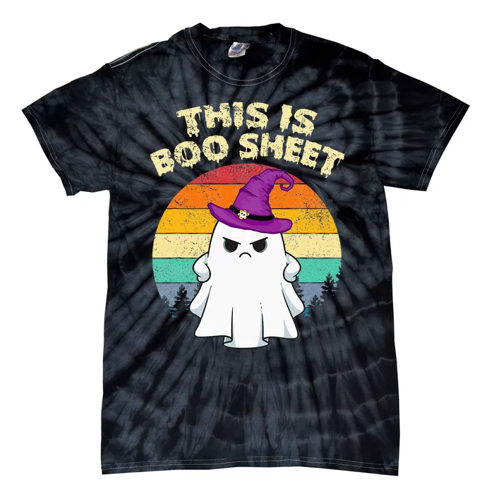 This Is Boo Sheet Ghost Retro Halloween Costume Tie-Dye T-Shirt