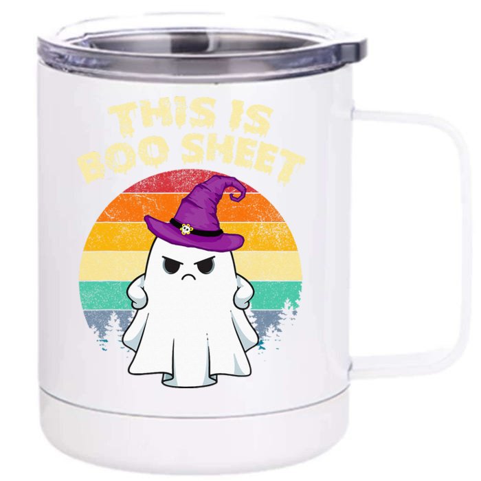 This Is Boo Sheet Ghost Retro Halloween Costume Front & Back 12oz Stainless Steel Tumbler Cup