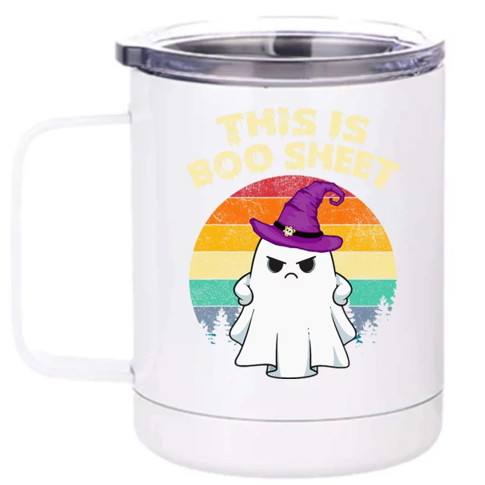 This Is Boo Sheet Ghost Retro Halloween Costume Front & Back 12oz Stainless Steel Tumbler Cup