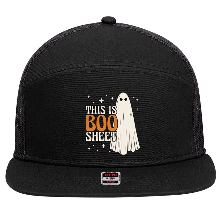 This Is Boo Sheet Funny Ghost 7 Panel Mesh Trucker Snapback Hat