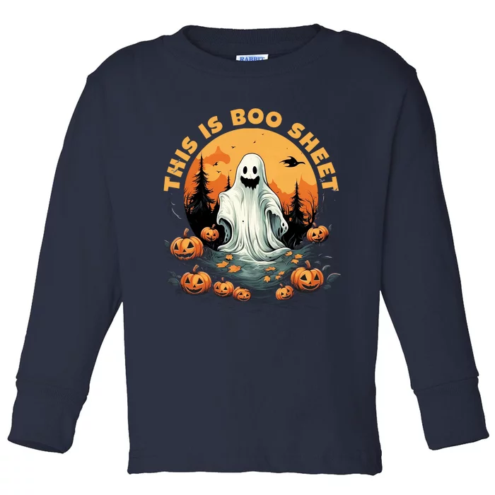 This Is Boo Sheet Halloween Funny Toddler Long Sleeve Shirt