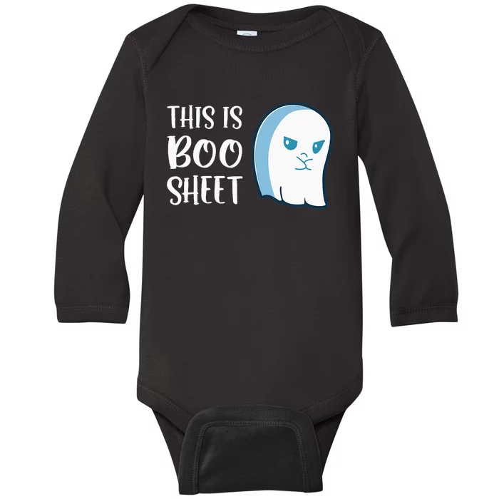 This Is Boo Sheet Funny Halloween Sayings Baby Long Sleeve Bodysuit