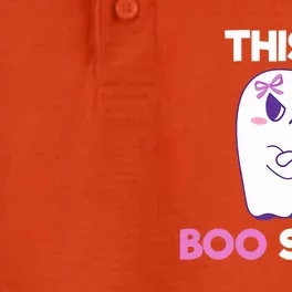 This Is Boo Sheet Funny Ghost Pun Halloween Costume Gift Dry Zone Grid Performance Polo