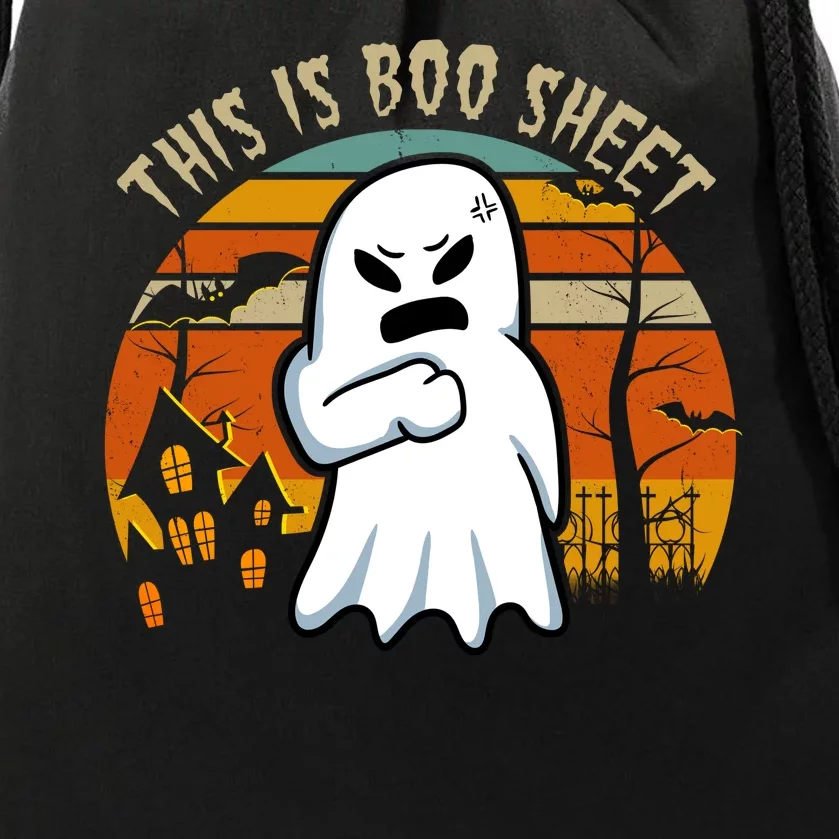 This Is Boo Sheet Ghost Spooky Sunset Funny Drawstring Bag