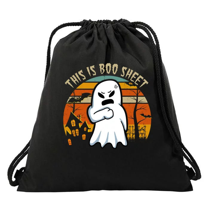 This Is Boo Sheet Ghost Spooky Sunset Funny Drawstring Bag