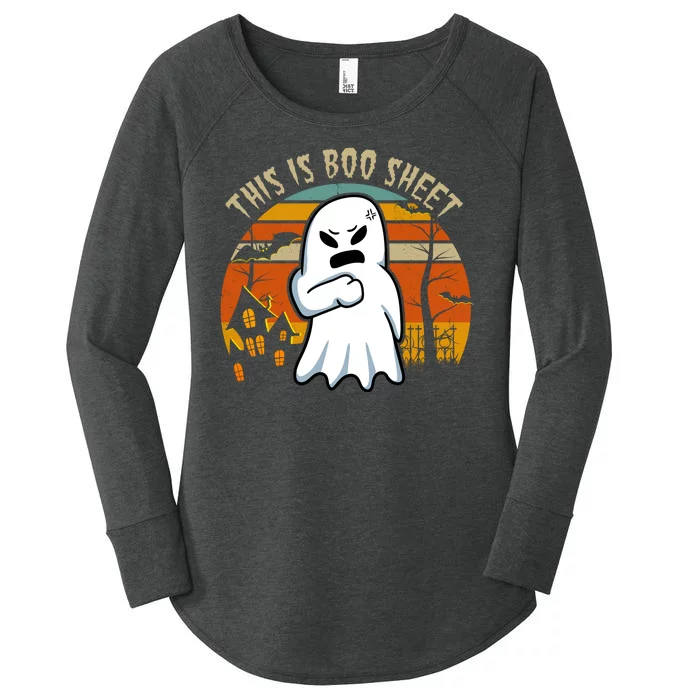 This Is Boo Sheet Ghost Spooky Sunset Funny Women's Perfect Tri Tunic Long Sleeve Shirt