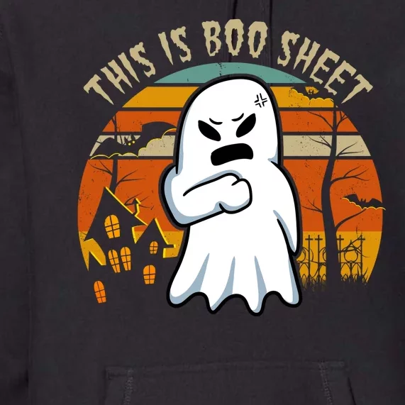 This Is Boo Sheet Ghost Spooky Sunset Funny Premium Hoodie