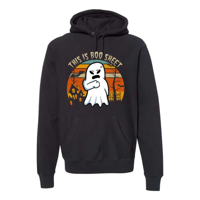 This Is Boo Sheet Ghost Spooky Sunset Funny Premium Hoodie