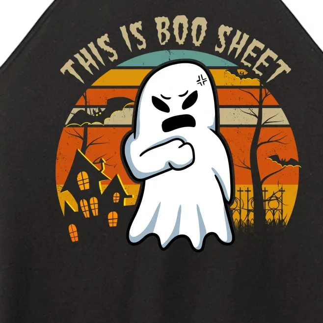 This Is Boo Sheet Ghost Spooky Sunset Funny Women’s Perfect Tri Rocker Tank